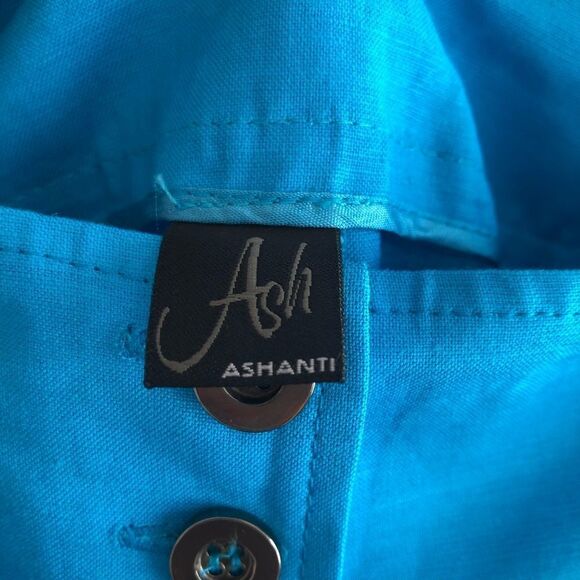 Ash Ashanti Vintage Retro High Waist Belted Wide Leg Trouser Pants Blue - Picture 5 of 11